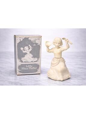 Avon 1970s Little Miss Muffet Sweet Honesty Cologne Figural Bottle W/Box, 2.5x5”